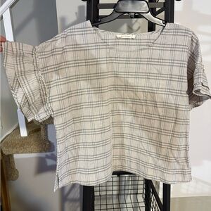 Ellison Cream Cuffed Sleeve Boxy Blouse